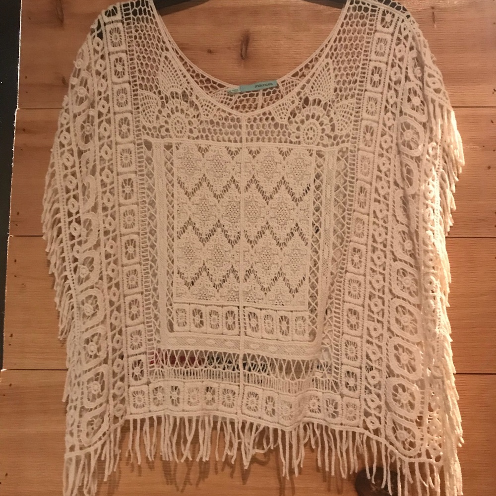 Ivory lace shirt  sleeved blouse